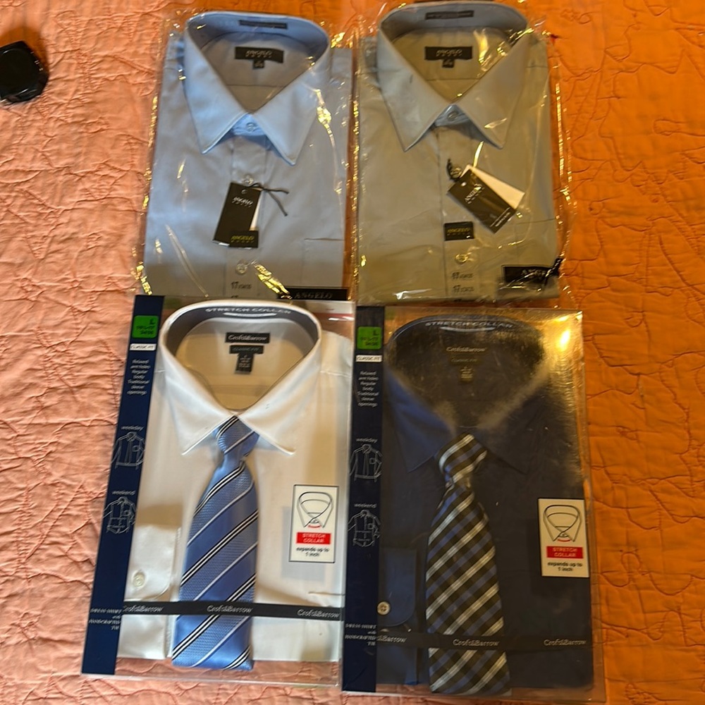 Croft and Barrow dress shirts with tie bundle